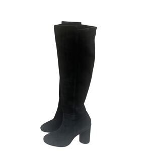 Stuart Weitzman black suede knee high boots
